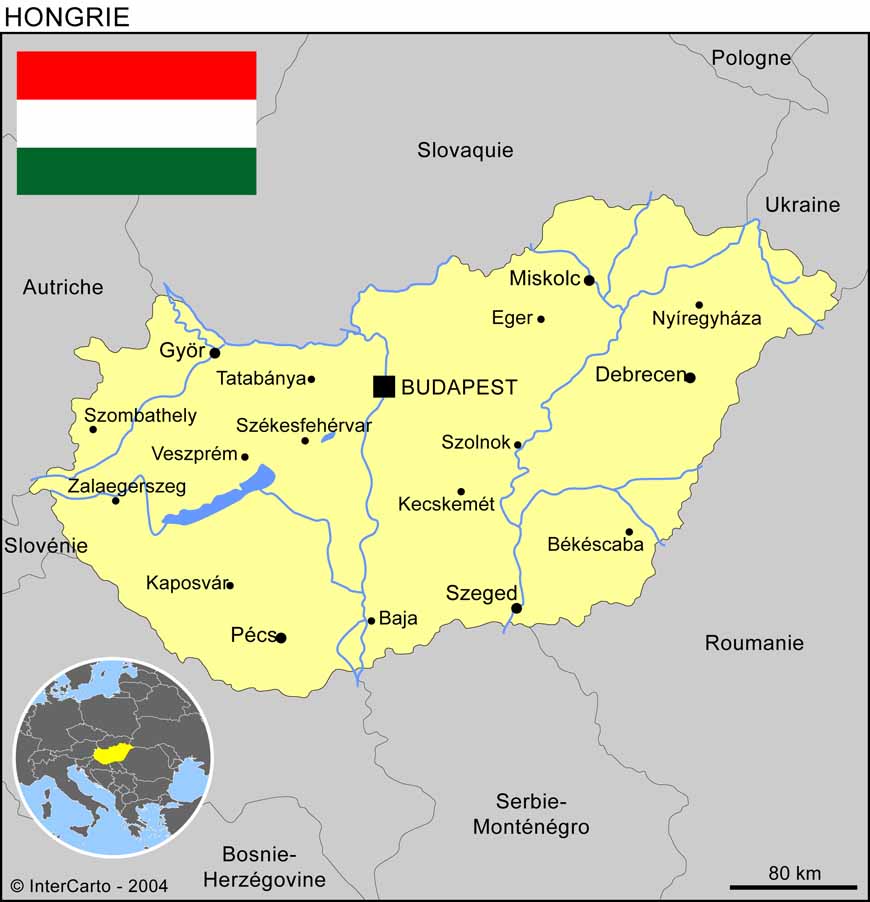 Carte de la Hongrie