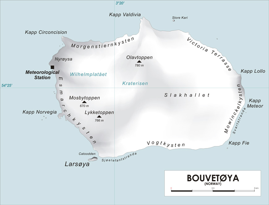 Carte de l'Ile Bouvet