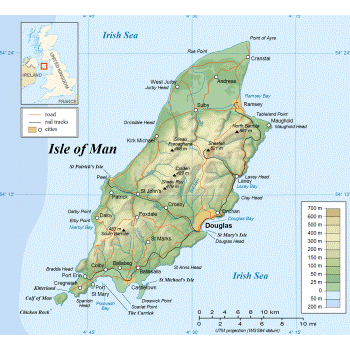 Carte de l'Ile de Man