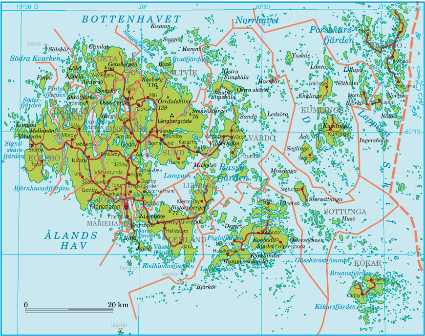 Carte des Iles Aland