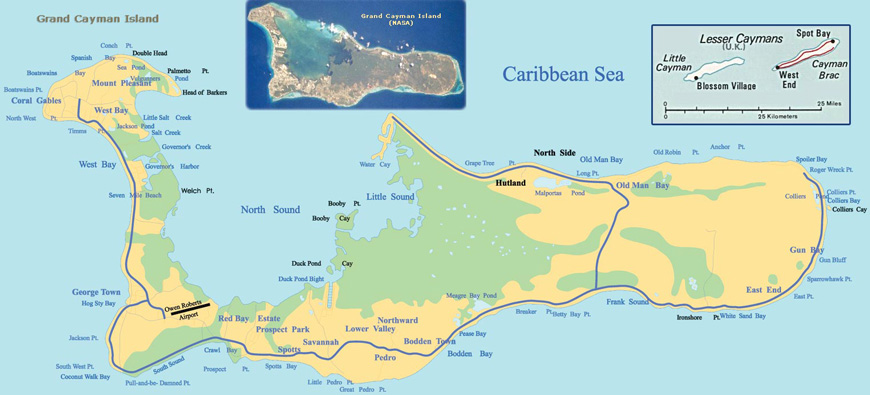 Carte des Iles Caimanes