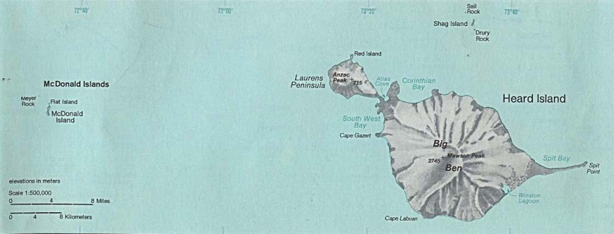 Carte des Iles Heard et Mac Donald