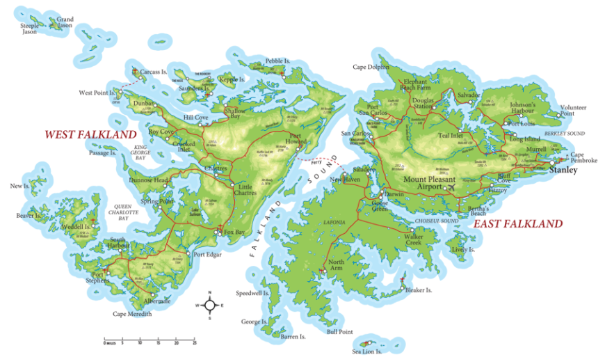 Carte des Iles Malouines
