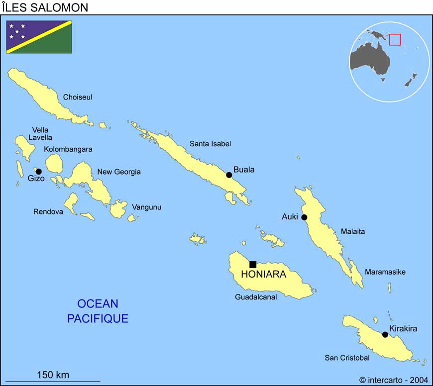 iles salomon carte du monde