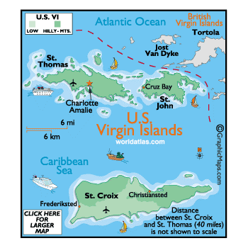 Carte des Iles Vierges Américaines