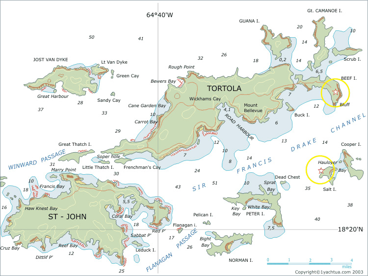 Carte des Iles Vierges Amricaines