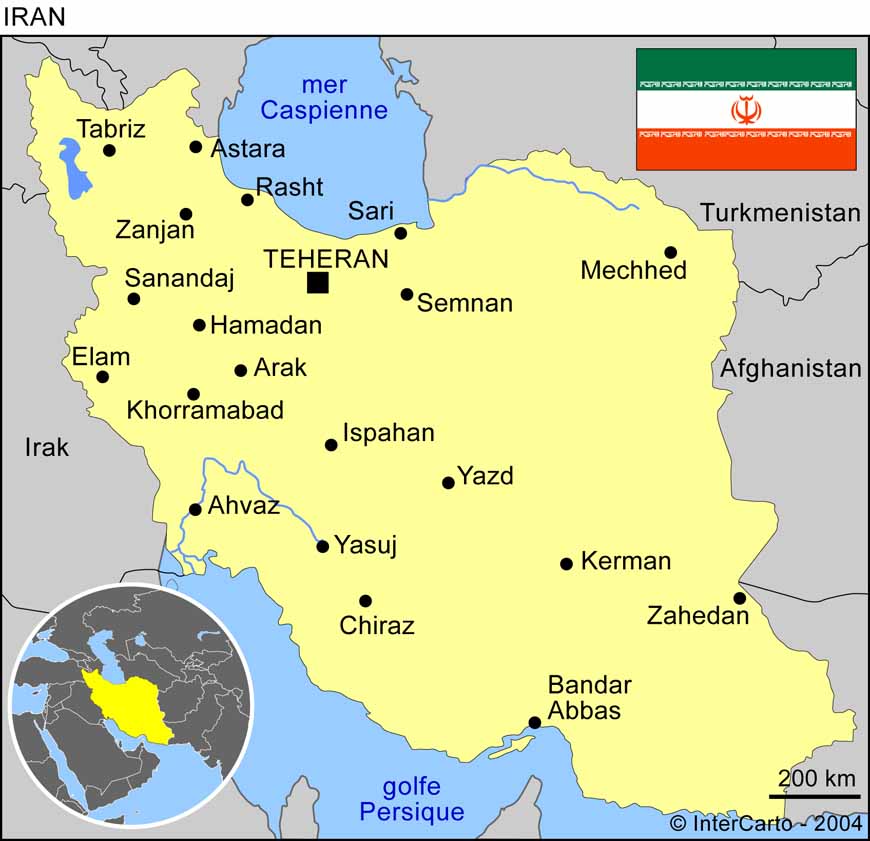 Carte de l'Iran