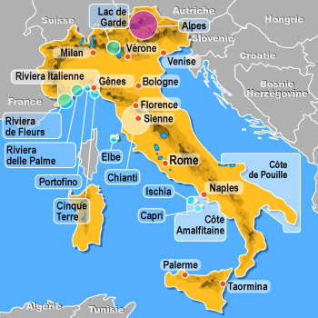 italie carte touristique