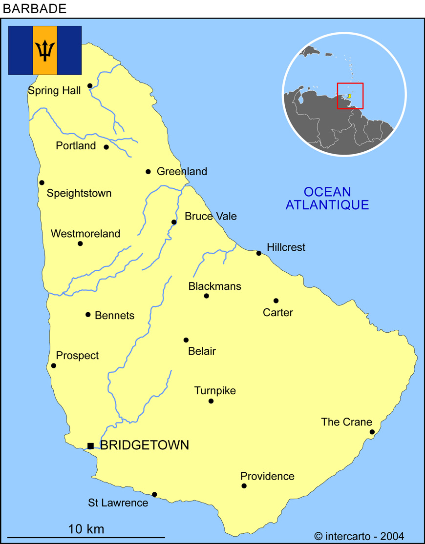 Carte de La Barbade