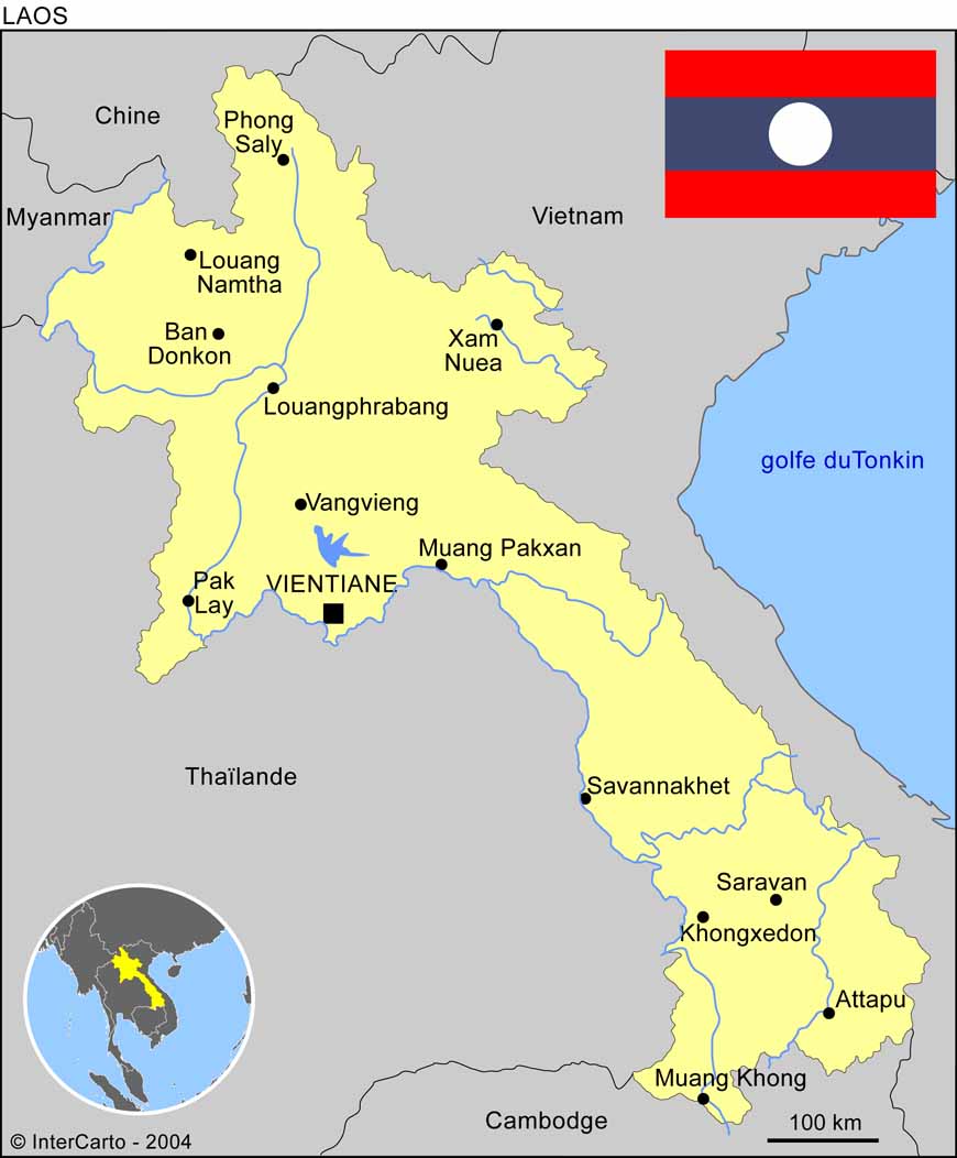 Carte du Laos