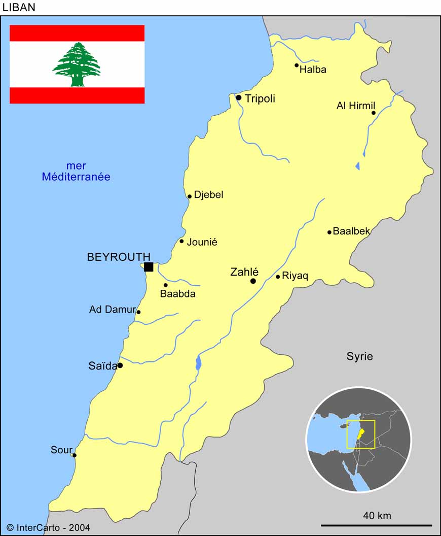 Carte du Liban