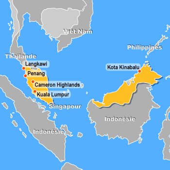 Carte de la Malaisie
