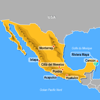 carte touristique du mexique