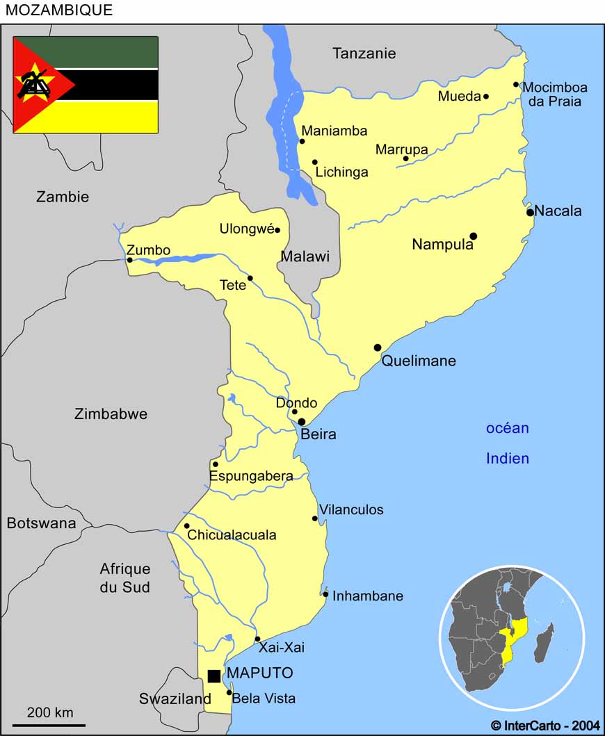 carte du mozambique