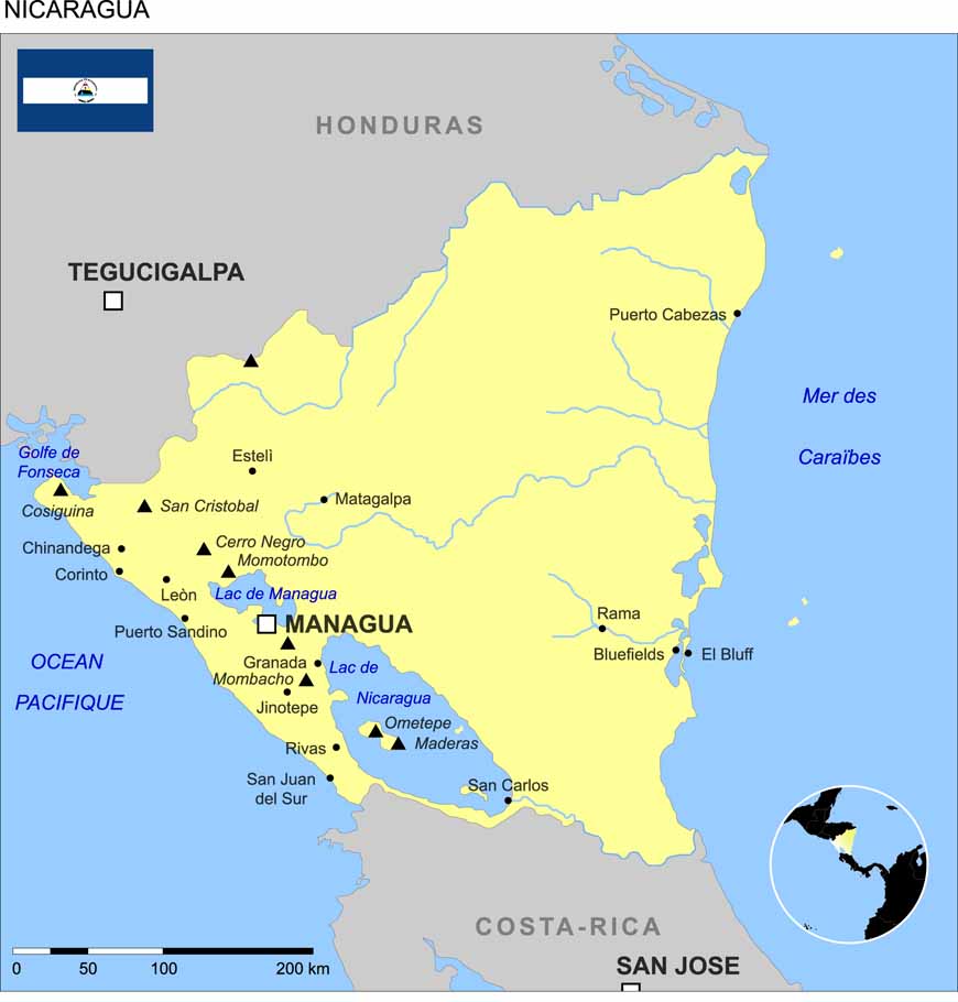 Carte du Nicaragua