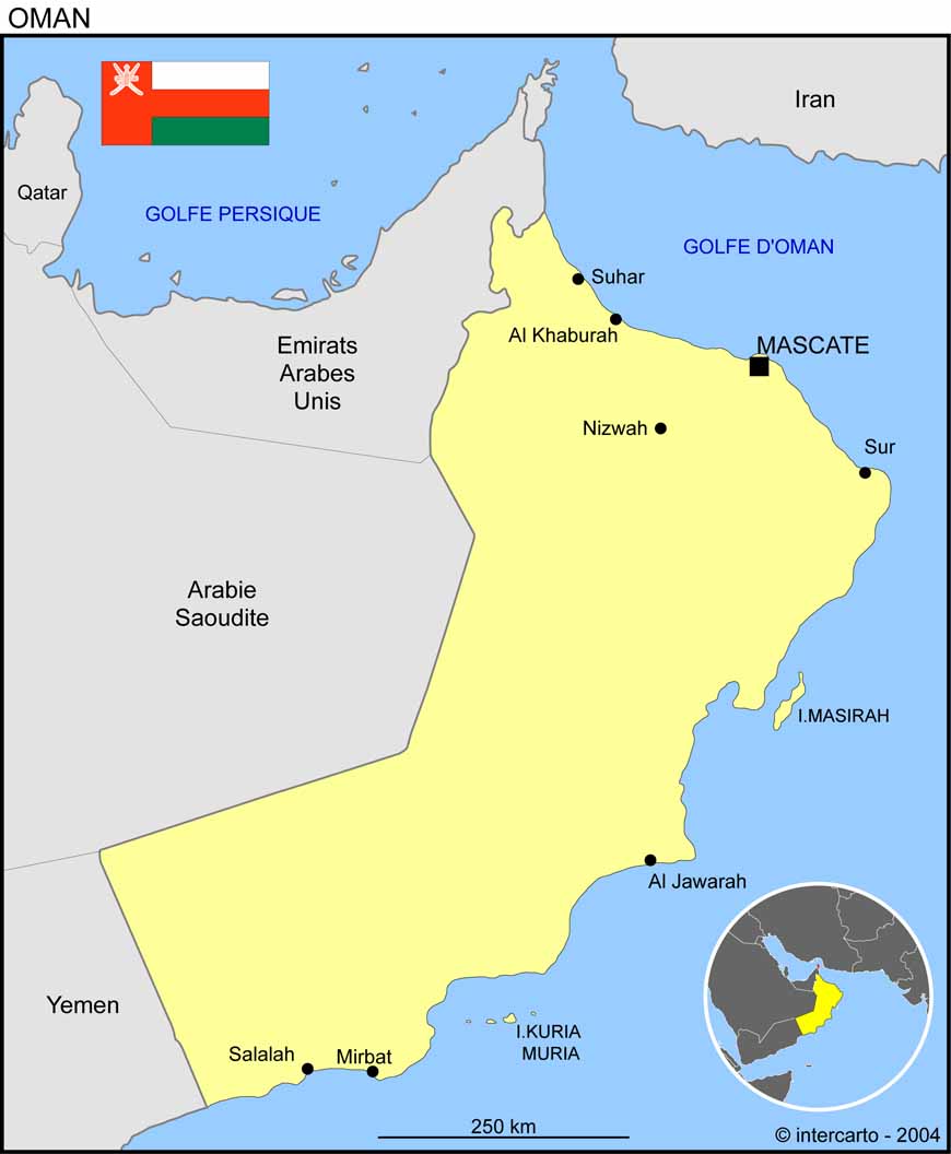 Carte d'Oman