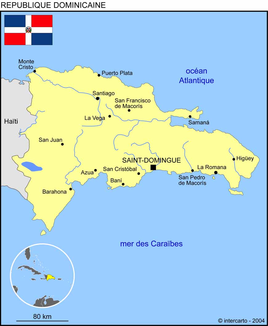 république dominicaine carte touristique