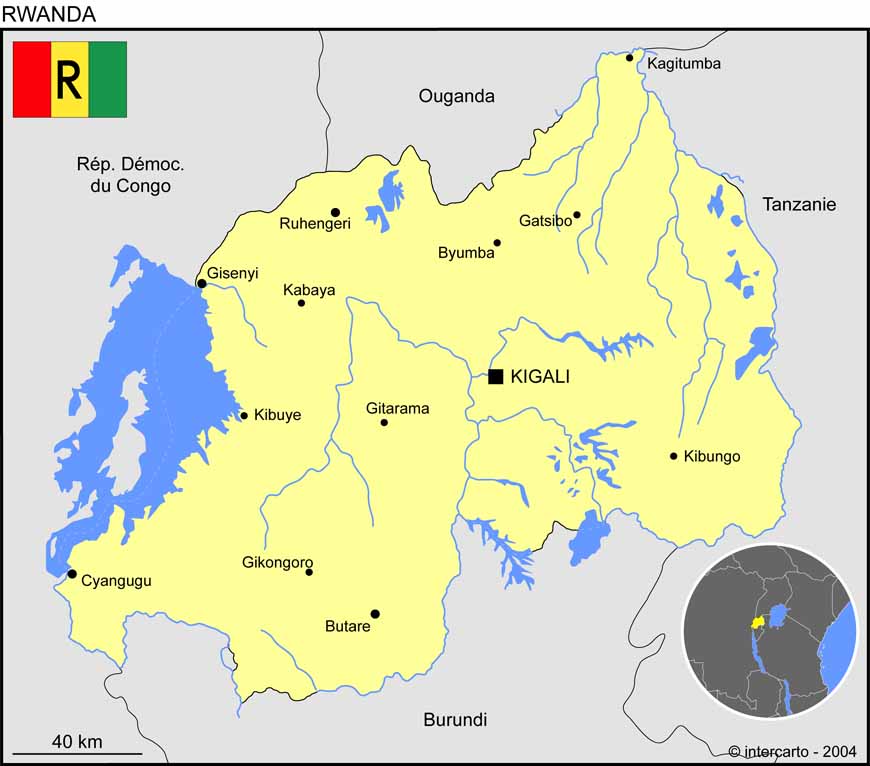 Carte du Rwanda