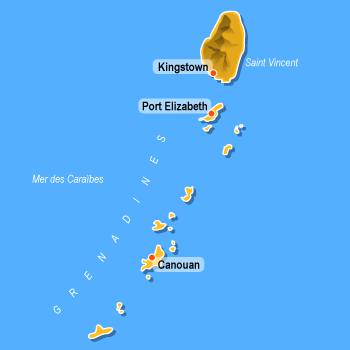 Carte de Saint-Vincent-et-les-Grenadines