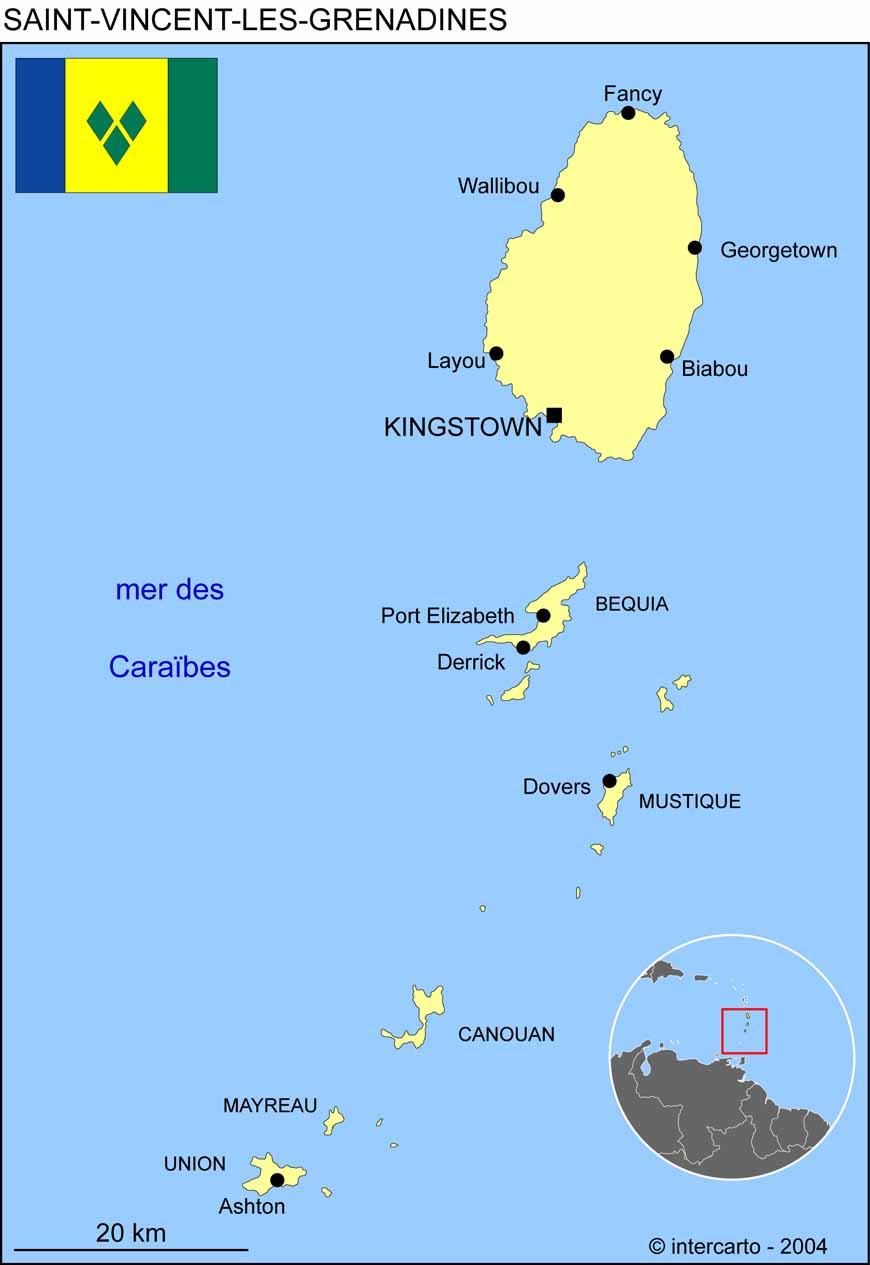 iles grenadines carte