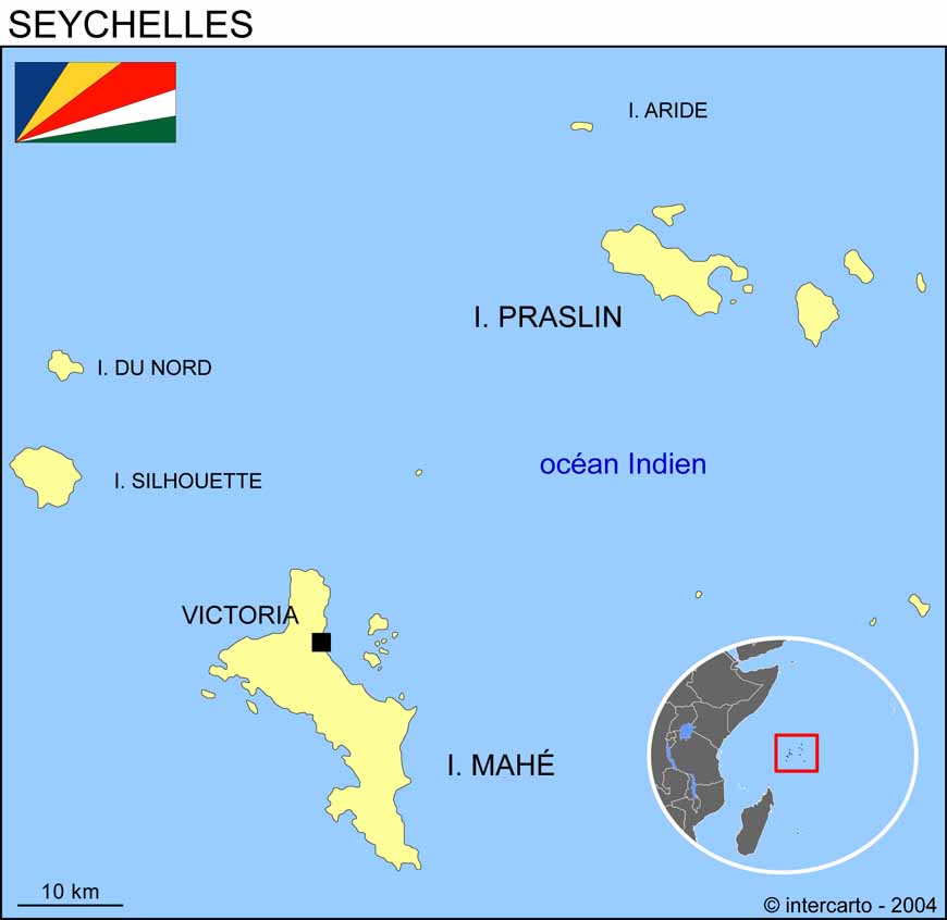 Carte des Seychelles