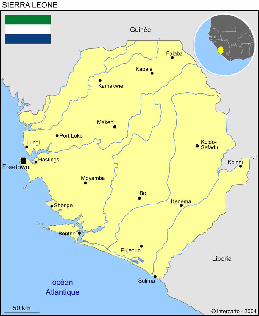 Carte du Sierra Leone