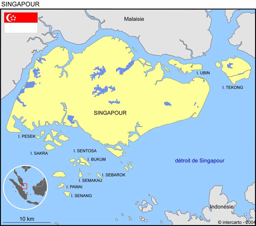 Carte de Singapour