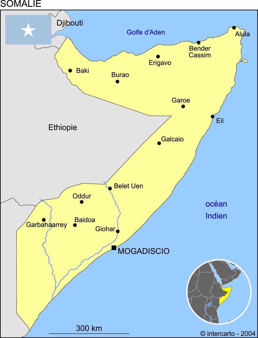 Carte de la Somalie