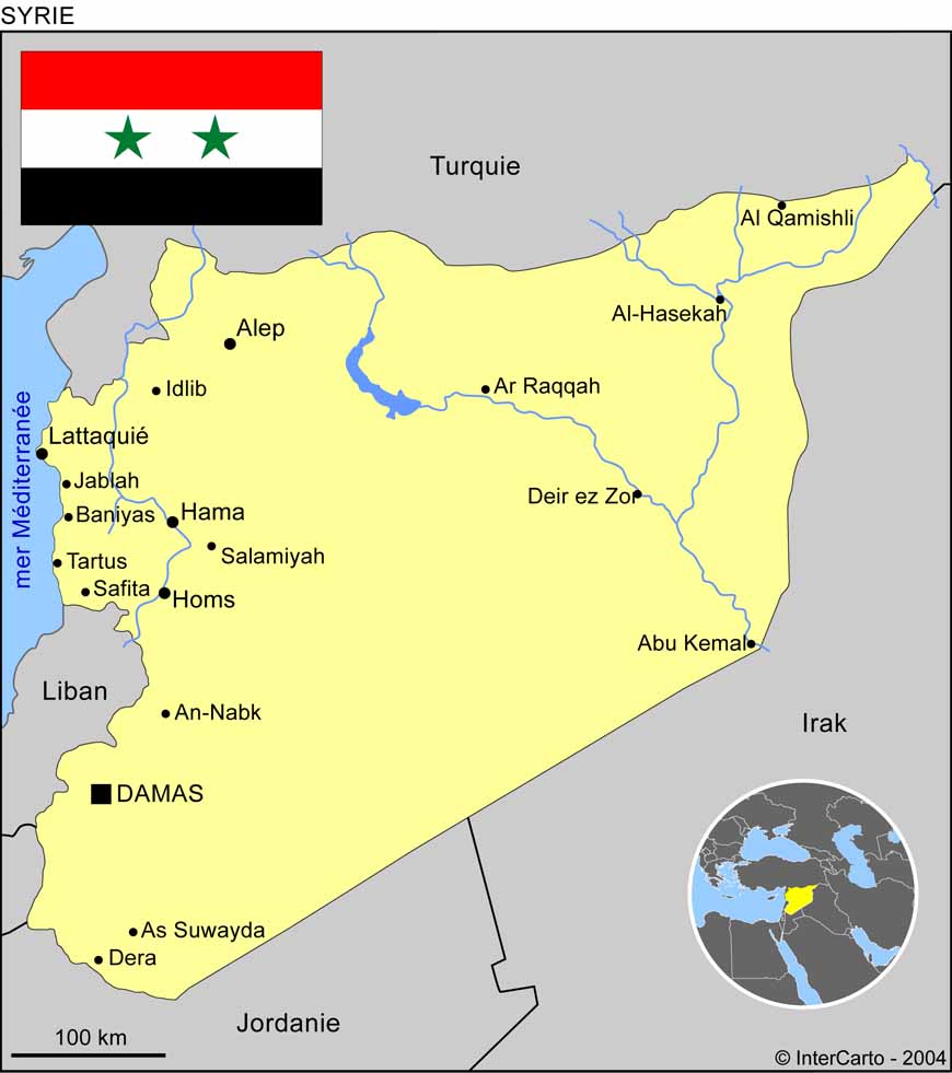 Carte de la Syrie