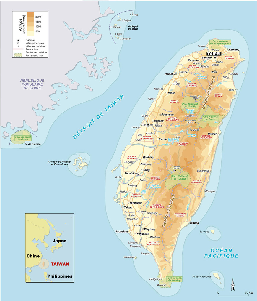 Carte de Taiwan