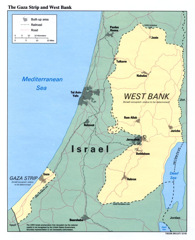 Carte des Territoires Palestiniens Occups
