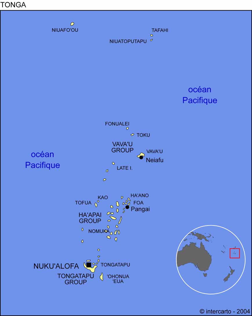 Carte des Tonga