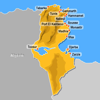 Carte de la Tunisie