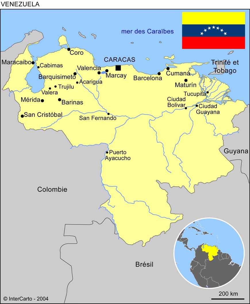 carte du monde le venezuela