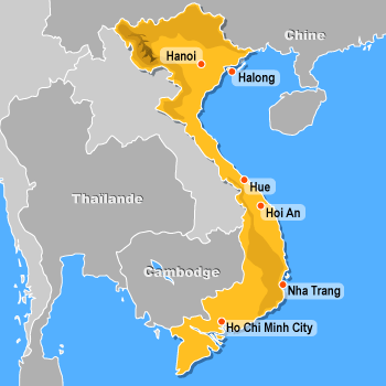 Carte du Vietnam