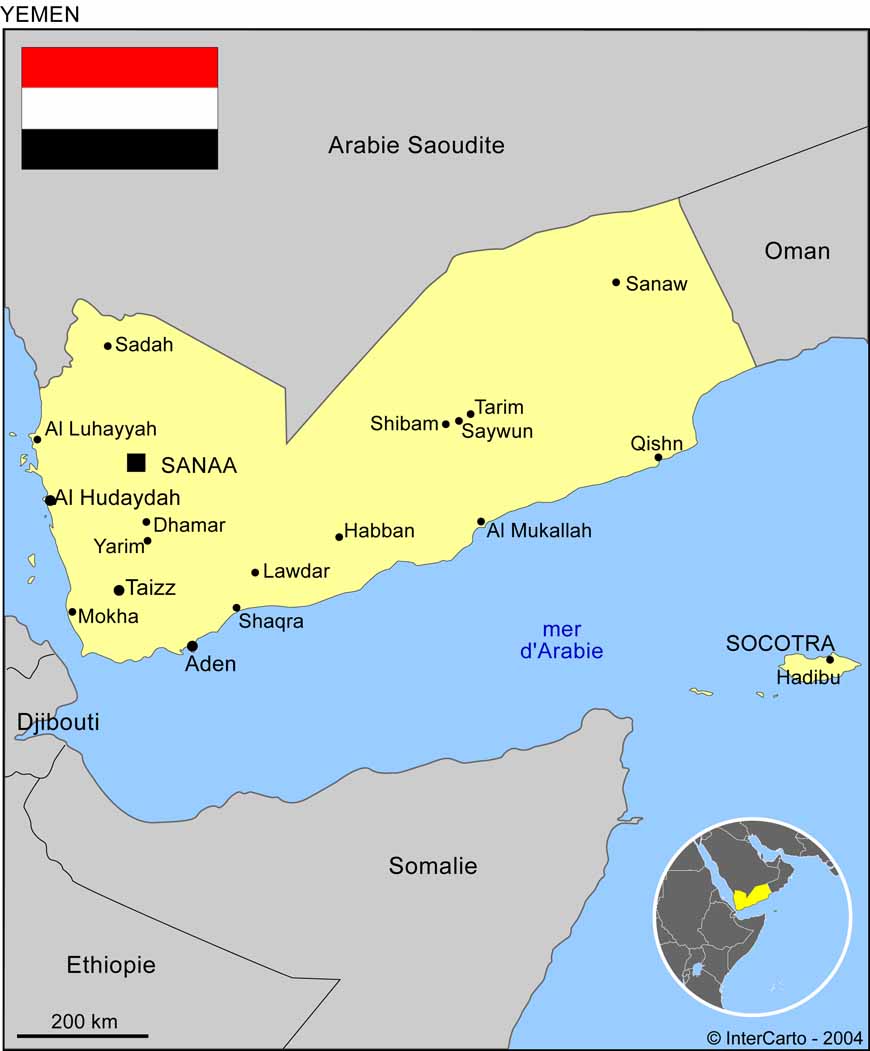Carte G ographique Et Touristique Du Y men Sanaa G ographie Du Y men